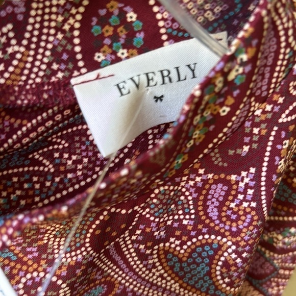 Burgundy Collarless Shift Dress Western Dot Tan Teal Purple Gold NEW! - Picture 8 of 10